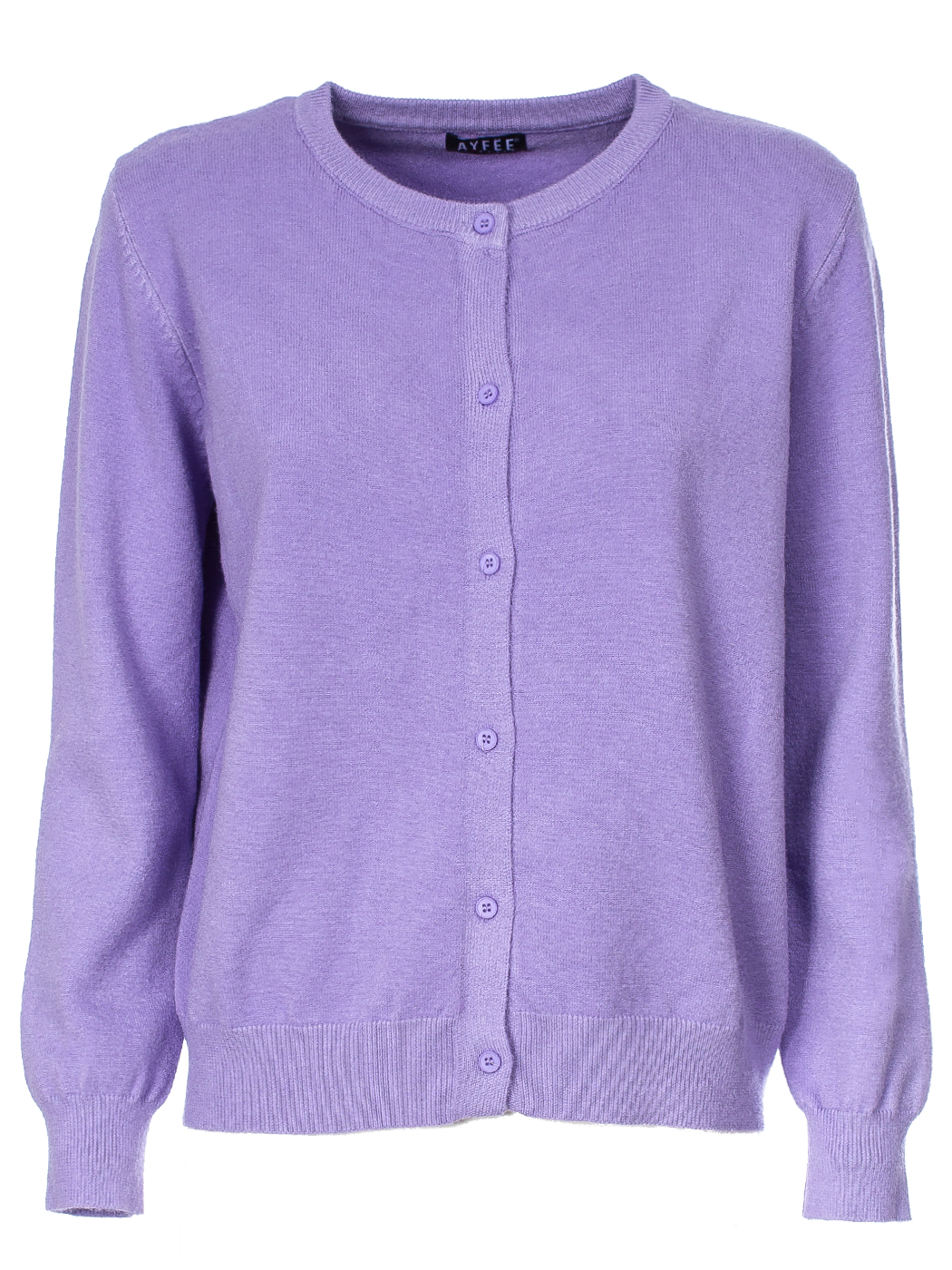 CARDIGAN, 3 TG, 30% AC 22%NY 20%VI 28%PL, MADE IN PRC - LILAC